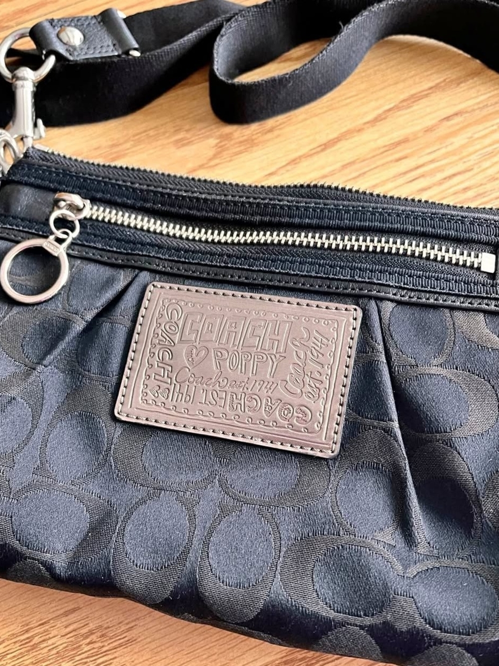 Coach Black Poppy Signature Crossbody